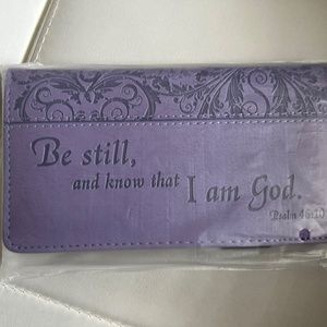 Be Still and know Leather like checkbook cover